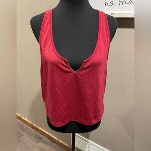 Cropped V Neck/Racerback Tank- XL